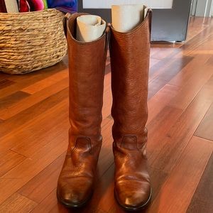 Madewell Leather Riding Boots in Cognac